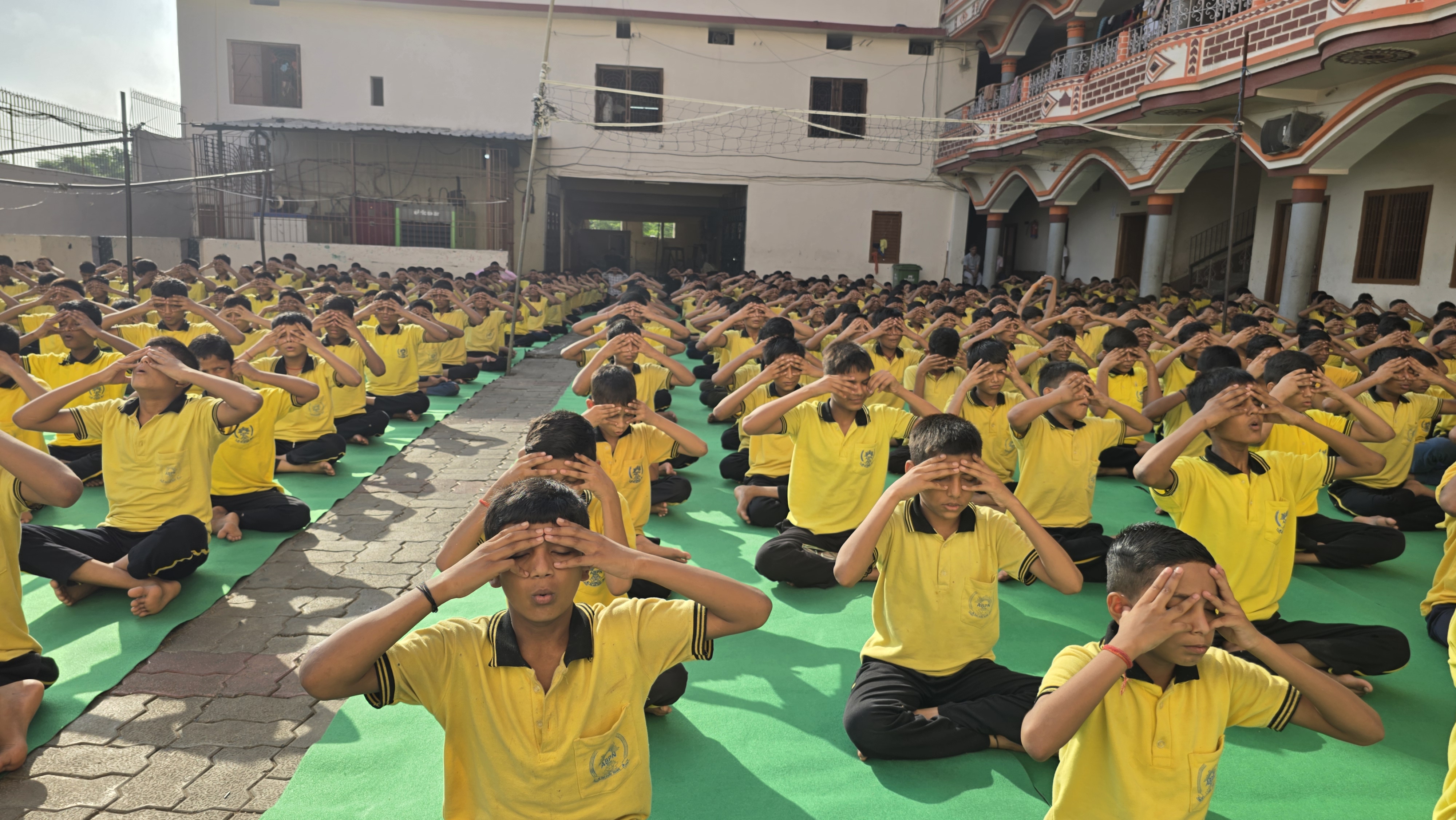 Students practicing Yoga